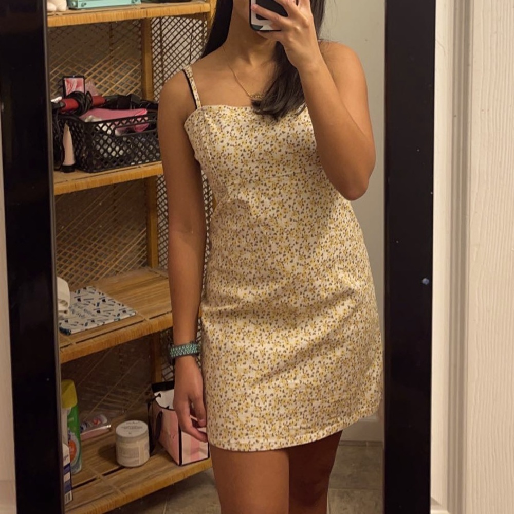 Yellow floral tube top dress from Wild Fable!!☀️